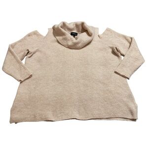 Lane Bryant Ribbed Cowl Neck Cold Shoulder Sweater Size 26/28